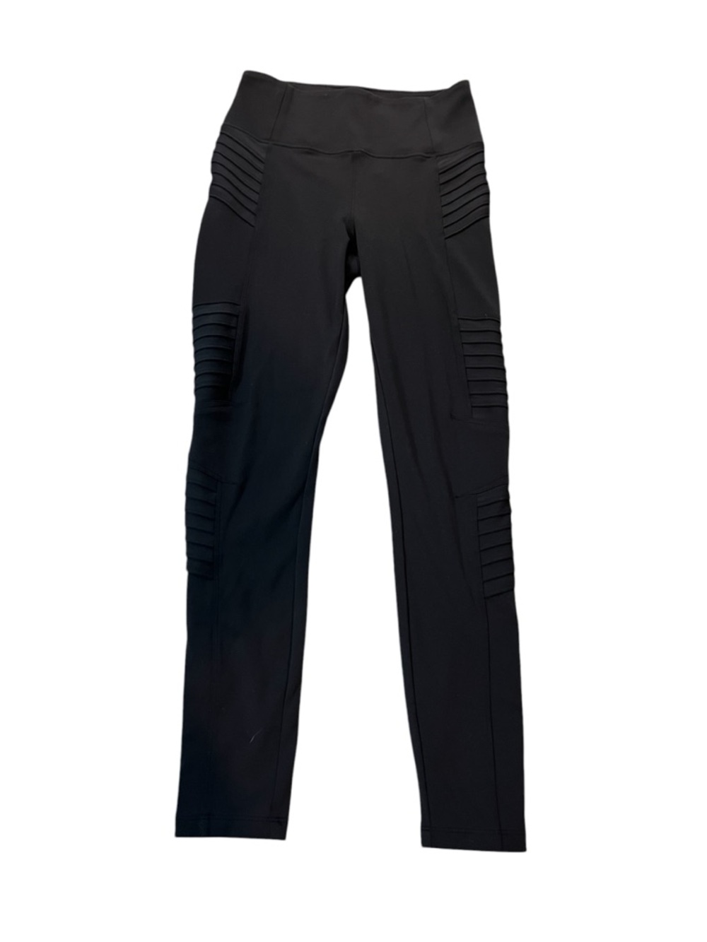 Athleta Black High-Waist Ribbed Panel Leggings